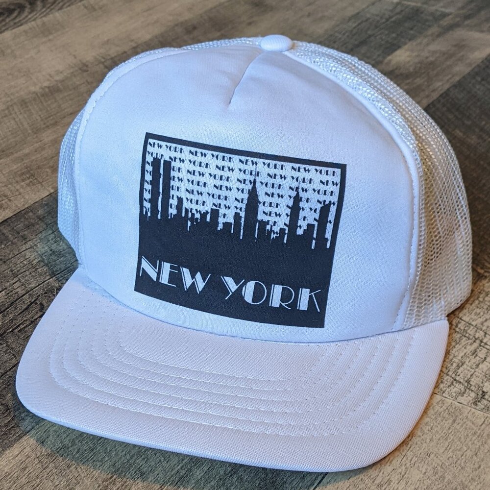 New York Trucker Hat White Snapback